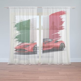 Záclony Ferrari Italská vlajka: 2ks 150x250cm Záclony Ferrari Italská vlajka: 2ks 150x250cm
