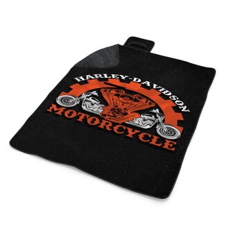 Plážová deka Harley-Davidson motor Černé pozadí: 200x140 cm Plážová deka Harley-Davidson motor Černé pozadí: 200x140 cm