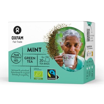 Oxfam Fair Trade Bio zelený čaj s mátovým aroma ze Šrí Lanky, sáčky 20 x 1,8 g