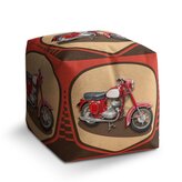 Taburet Cube Jawa panelka Vintage: 40x40x40 cm