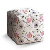 Taburet Cube Letní květy: 40x40x40 cm