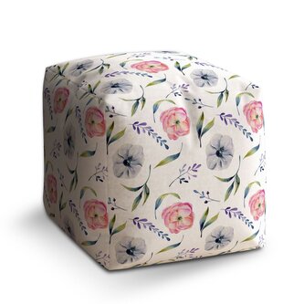 Taburet Cube Letní květy: 40x40x40 cm