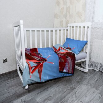Dětské povlečení do postýlky Červené letadlo: 120x90 / 40x60 Dětské povlečení do postýlky Červené letadlo: 120x90 / 40x60