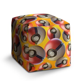 Taburet Cube Pokemon ball Pattern: 40x40x40 cm