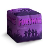 Taburet Cube FORTNITE Fialová silueta: 40x40x40 cm