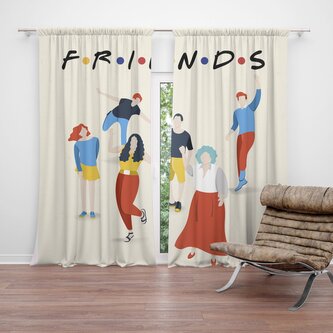 Závěs Seriál přátelé FRIENDS Postavy: 2ks 140x250cm