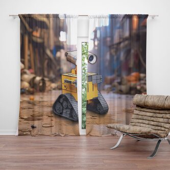 Závěs Wall-E robot Město: 2ks 140x250cm