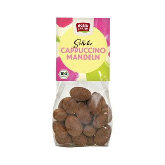 Mandle v bílé a mléčné čokoládě cappuccino 100 g BIO   ROSENGARTEN