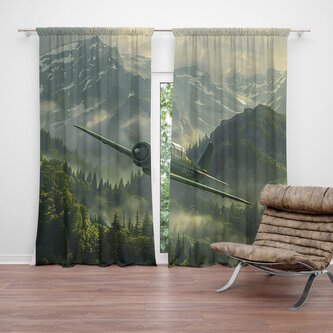Závěs Bojové letadlo v horách: 2ks 140x250cm Závěs Bojové letadlo v horách: 2ks 140x250cm