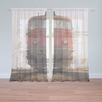Záclony Červený vlak na kolejích: 2ks 150x250cm