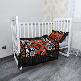 Dětské povlečení do postýlky Harley-Davidson Live to ride, ride to live: 120x90 / 40x60 Dětské povlečení do postýlky Harley-Davidson Live to ride, ride to live: 120x90 / 40x60