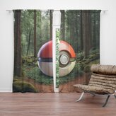 Závěs Pokemon ball Les: 2ks 140x250cm
