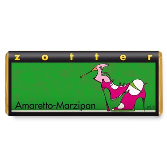Zotter Bio plněná mléčná čokoláda Amaretto marcipán, 70 g