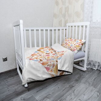 Dětské povlečení do postýlky Podzimní srdce: 100x135 / 40x60