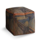 Taburet Cube Výkřik - Edvard Munch: 40x40x40 cm