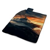 Plážová deka Válečná loď v rozbouřených vodách: 200x140 cm