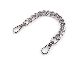 Řetízek / ucho na kabelky délka 25 cm - 1 ks - 1 nikl