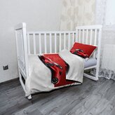 Dětské povlečení do postýlky Ferrari na červenobílé: 100x135 / 40x60