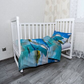 Dětské povlečení do postýlky Luxusní výletní loď v tropickém ráji: 120x90 / 40x60 Dětské povlečení do postýlky Luxusní výletní loď v tropickém ráji: 120x90 / 40x60