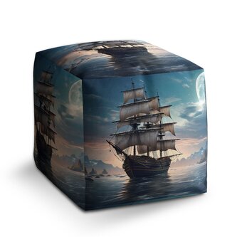 Taburet Cube Plachetnice mezi skalami: 40x40x40 cm