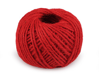 Jutový provázek Ø2 mm - 9 ks - 5 červená
