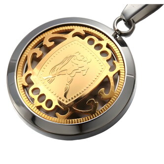 Přívěsek na řetízek na krk Gaira Zodiac Vodnář - zlatý-stříbrný