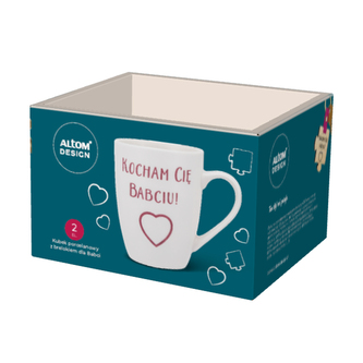 KUBEK BARYŁKA NBC 340 ML Z DREWNIANYM BRELOKIEM DEK. KOCHAM CIĘ BABCIU COLOR BOX