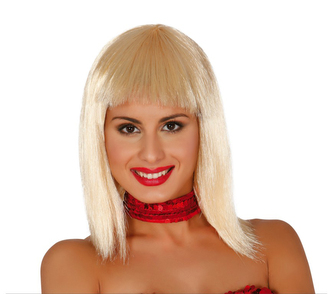 Dámská blond paruka polodlouhé rovné vlasy