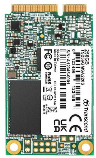 Transcend MSA220S 256GB SSD disk mSATA, SATA III 6Gb s (3D TLC), 560MB s R, 500MB s W Transcend MSA220S 256GB SSD disk mSATA, SATA III 6Gb s (3D TLC), 560MB s R, 500MB s W