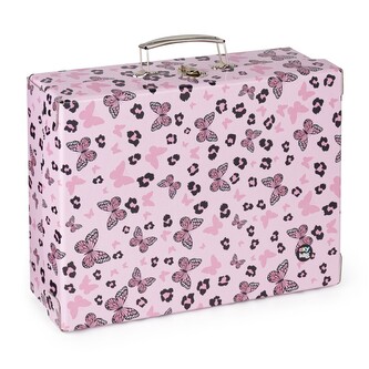 Oxybag Kufřík lamino hranatý A4 - OXY NEXT Butterfly pink