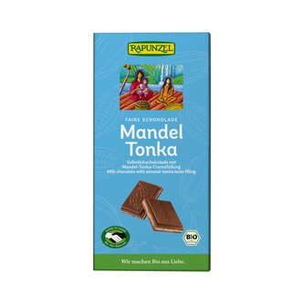 Čokoláda mléčná Mandle Tonka 100 g BIO   RAPUNZEL