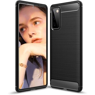 Carbon Case elastyczne etui pokrowiec Samsung Galaxy S20 FE 5G czarny