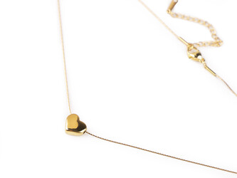 Náhrdelník z nerezové oceli srdce - 1 ks - 2 zlatá