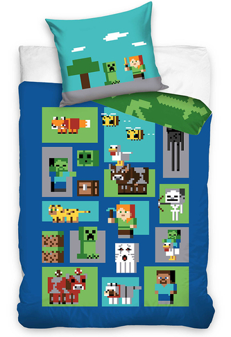 TipTrade Bavlněné povlečení 140x200 + 70x90 cm - Minecraf Figure
