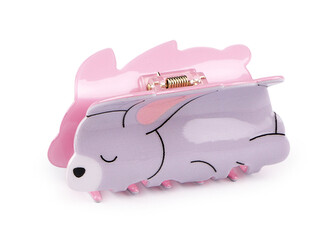 Skřipec do vlasů zvířátka - 1 ks - 5 fialová křídová králík