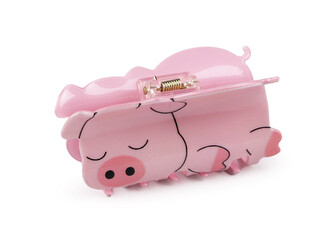 Skřipec do vlasů zvířátka - 1 ks - 1 růžová sv. prasátko