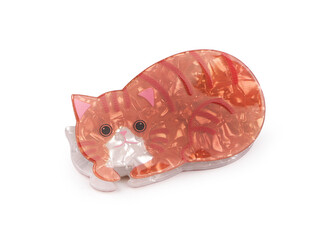 Skřipec do vlasů kočka - 1 ks - 1 lososová