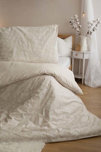 Jerry Fabrics s. r. o. Povlečení BAVLNA 140x200+70x90 - Kytka béžová