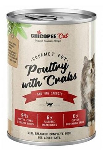 Chicopee Cat konz. Gourmet Pot Poultry&Crabs 195g