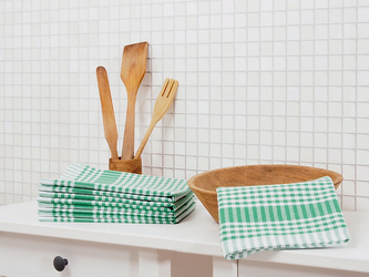 B.E.S. - Petrovice, s.r.o. Kuchyňská utěrka káro 45x70 - Zelená