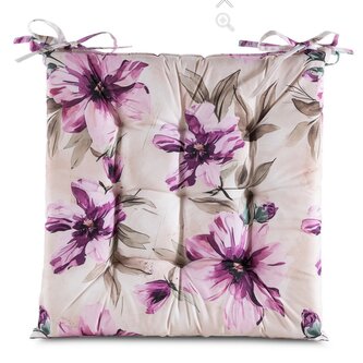 Zahradní prošívaný podsedák na židli FLOWERS I. 40x40 cm Mybesthome