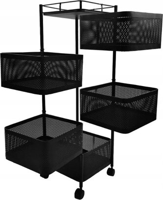 Kuchyňský vozík KRISTOPHER 89,5 cm černý