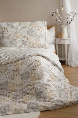 Jerry Fabrics s. r. o. Povlečení BAVLNA 140x200+70x90 - Patchwork béžový