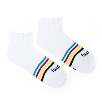 Tříčtvrteční ponožky Proužek bílý Bílé M (39-42)