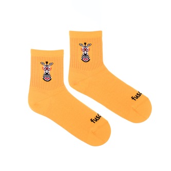 Ponožky Zebra žebrovaná Žluté L (43-46)