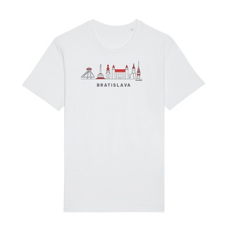 Tričko Bratislava ikony bíle Bílé XL