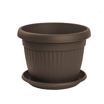 Gardino, Květináč MEDITERAN průměr 20 cm s podmiskou, hnědá