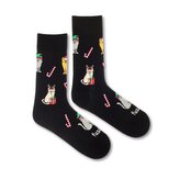 Ponožky Kočičí vánoce Černé S (35-38)