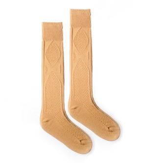 Vlněné podkolenky okrová Hnědé 45