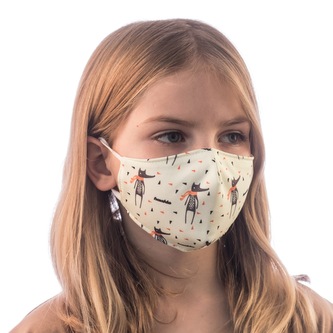 Rouška dětská Fusakle Vlk tlouček Béžové